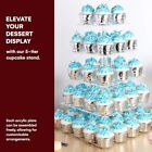 Vdomus 5 Tier Acrylic Cupcake Display Stand With Blue Led String Lights
