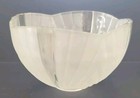 Frosted   Clear Ribbed Glass Lamp Light Fixture Bowl Slip Shade