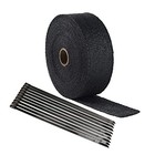 Black 50 x 2  Exhaust Heat Wrap Roll Car Titanium Exhaust Heat Ties Wrap Roll 