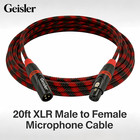 2 Pack 20ft 3-pin Xlr Male To Female Cable Shielded Microphone Pro Audio Cord
