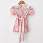 Vtg Polly Flinders Girls Dress Sz 6 Pink Smocked Puff Sleeve Lace Collar Easter