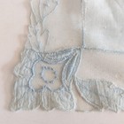 Vintage Hankie Handkerchief Light Blue Lace Floral Corners 11 X 11