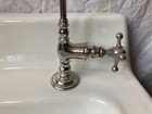 Antique Nickel Plated Brass Porcelain Gooseneck Peck Bros Sink Faucet 122-25e