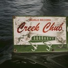 Vintage Creek Chub Porcelain Sign Bait Caster Paw Paw Bait Company Jinx Lures