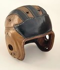Vintage Leather Football Helmet Classic Michigan Style Wing Front Super Patina