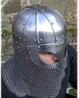 Viking Helmet Battle Armor 18g Steel And Chainmail Mask Helmet