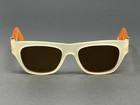 Vintage Gianni Versace 405-445 Clear Orange Unisex Square Sunglasses Authentic