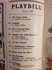 Playbill  nine  At 46th Street Theatre August 1982  Raul Julia  Great Condition 
