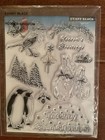 Lot Of 4   Penny Black Clear Cling Stamps Christmas   Holiday Cards Crafts