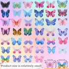80 Pieces Organza Butterfly Crafts Colorful 2 Layers Butterflies Rhinestone Glit