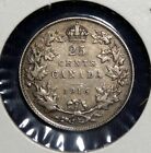 1916 Canada 25 Cents Silver Coin Fine   Nice Original Patina Free Shipping      