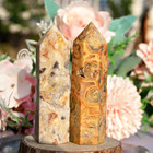 Wholesale Lot 1 Lb Natural Crazy Lace Obelisk Tower Point Crystal Reiki Healing