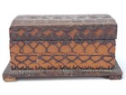 Vintage Antique Carved Wood Trinket Jewelry Box Folk Art Small Primitive Casket