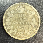 1913 Silver Canadian Dime Ten Cents 10c Coin King George V