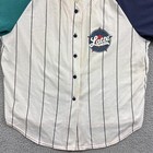 Vintage Latte Sport Shirt Mens 2xl Striped Button Sports Jersey Baseball 90s Usa