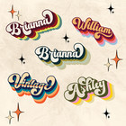 Custom Name Stickers  Personalized Text Vintage Style Sticker  Personalized Name