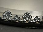 Vintage Mirrored Plateau 14  Round Beveled Tray Platform Scroll Silverplate Trim
