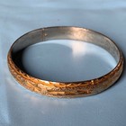 Ancient Celtic Gold Color Bracelet With Decorated Geometric Bronze Engraving