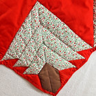 Vintage Christmas Quilted Tree Skirt Handmade Farm Cottage Holidays Grandma