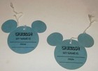 Vintage Disneyland Customer Guided Tour Tags Mickey Mouse Head Shape