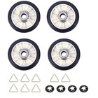 4 Pack Dryer Drum Roller Kit Compatible With Whirlpool  Kenmore  Sears - Durable
