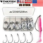 60pcs Weighted Fishing Hooks Extra Wide Gap Weedless Hook Offset Worm Hook 5size