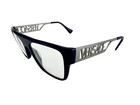Versace New Blue Retro Flat Top Frames Silver Mens 55-19-145 Eyeglasses Ve3326u