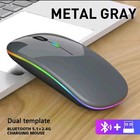 Rechargeable Slim Wireless Silent Mouse Bluetooth 5 0  2 4g Cordless Laptop Pc 