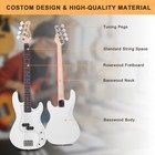 Electric Bass Guitar Starter Kit With 20w Amp  Accessories - White