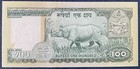 Nepal 2001 Rs 100 King Birendra Banknote W  Rhino  P-34g Sign-14 Unc Scarce