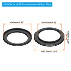 40 5mm-49mm Metal Step Up Ring  2 Pcs Camera Lens Filter Adapter Ring Black