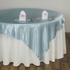 Light Blue 60x60  Satin Square Table Overlay Wedding Catering Supplies Sale
