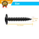120pcs  8  1  Black Wood Screws phillips Modified Truss Head  Quick Metal Self Ta