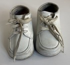  unknown Size  Stride Rite Hard Bottom Baby Kids Shoes White Leather Lace Up 80s