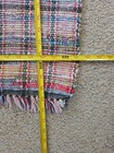 Vtg Blue Red Handmade Cotton Rag Rug 41  X 27  Farmhouse Country Primitive