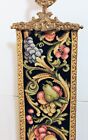 Vintage Corona Decor Co baroque Tapestry Wall Art Brass Bell Pull Hanging 48  L