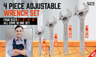 4pcs Adjustable Wrench Set Cr-v Steel Crescent Wrench 6  8  10  12  Laser Scales