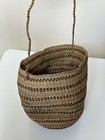 Vtg Antique Native American Indian Burden Basket - Finely Hand Woven W  Cord 5x4
