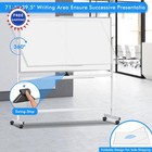 Whiteboard 72x40 Inch Magnetic Dry Erase Board On Wheels Rolling Maxtek Large