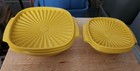 Vintage Tupperware Servalier 2-set Bowls   Lids Yellow  836  840 Nice  