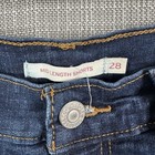Levi s Jean Shorts Womens Size 28 Denim Mid Length Rolled Cuff Stretch Dark Blue