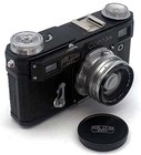 Soviet Copy Of Contax Iia Carl Zeiss Jena Black Camera With Sonnar 2 50mm Lens