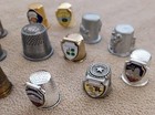 Lot - 12 Vintage Metal Thimbles Assorted Metal Brass Pewter Aluminum 