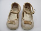 Vtg Rock-a-bye Baby Shoes W box White Hard Sole Ankle Strap W bow 7442 7789