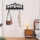 Wall Mounted Key Holder With 7 Hooks  Stylish Metal Organizer Rack For Entryway