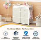 Baby Diaper Changing Table   Station With 6 Drawers Organizer For Nursery