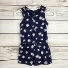 Gap Girl s Navy Blue Floral Romper Sleeveless Size Small Outfit Spring Summer
