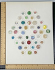 Vintage Czech Colorful Molded Glass Buttons Mixed Lot Collector Card  N862