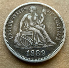 Love Token On 1889 Seated Liberty Silver Us Dime 10 Cents    hortense    Design
