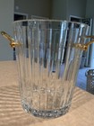 Baccarat Crystal France Harmonie Ice Bucket With Gold Tone Handles Esas